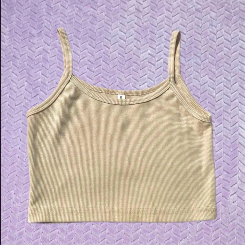 Stylish Tan Ribbed Camisole